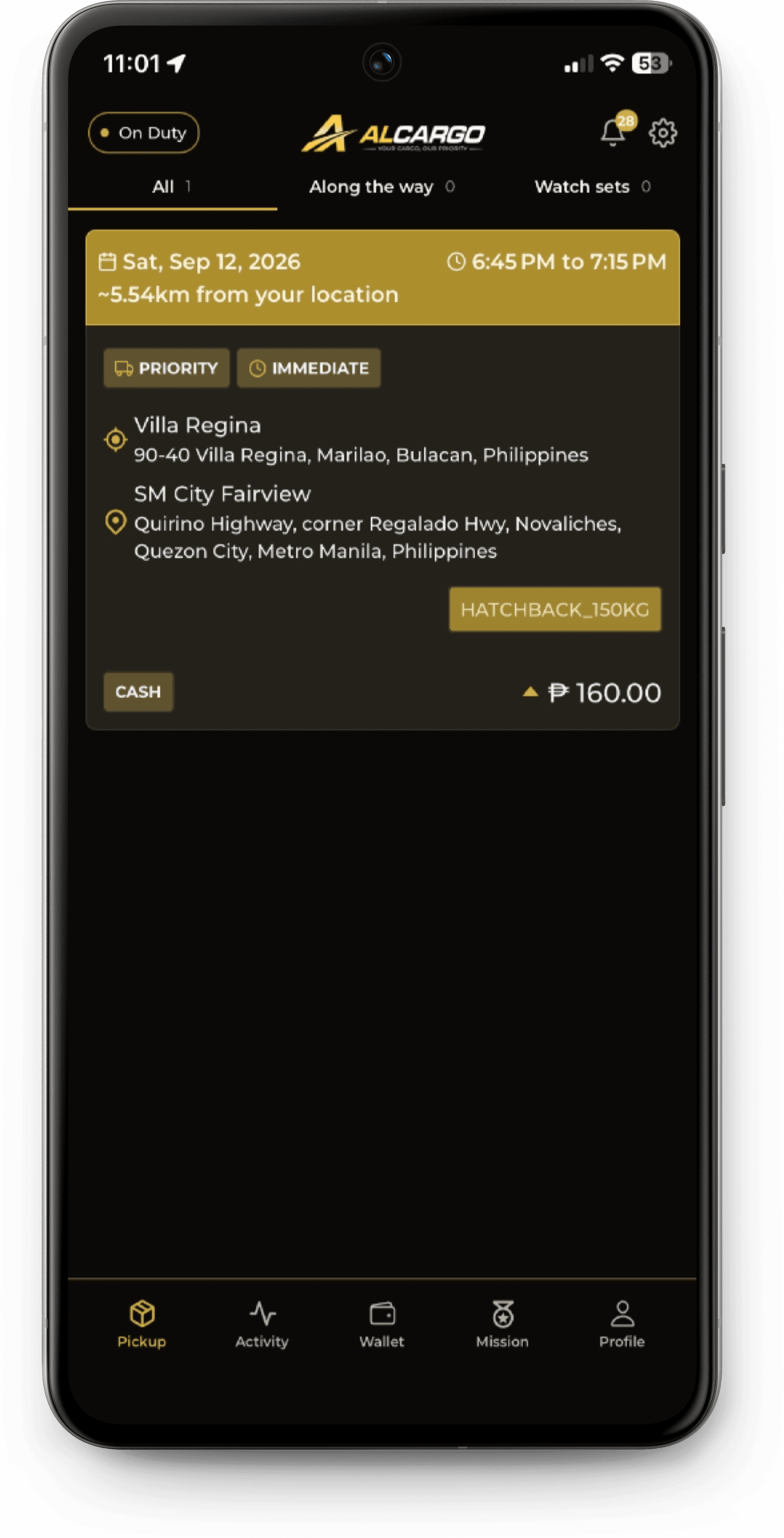 Preview of the Blue Taxi Driver app